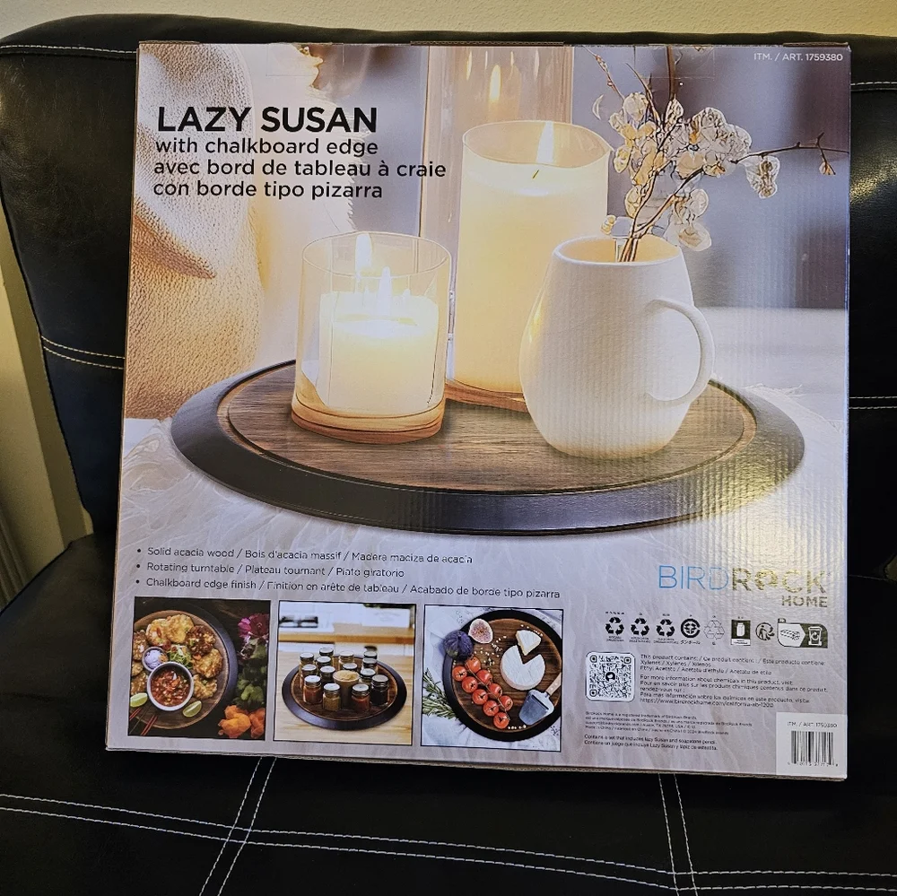 Lazy Susan with chalkboardedge, NWT